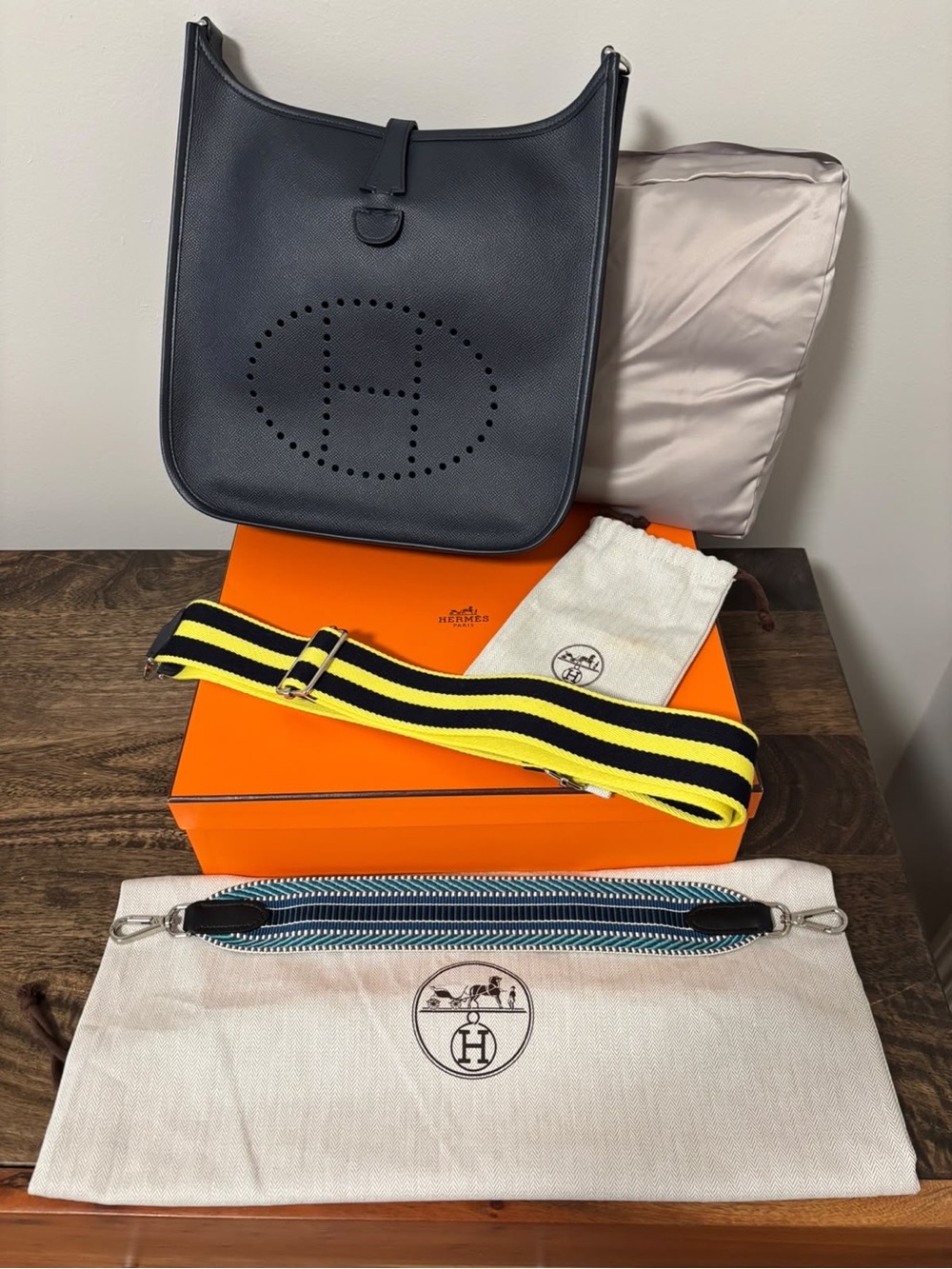 Hermes Evelyne PM 29 Bleu Indigo